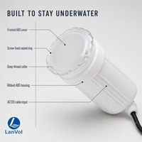 Projecteurs LED immergés LanWo IP68 sans niche, 1,5 pouce, RGB Blanc, pour piscines en fibre de verre, en polycarbonate et en liner