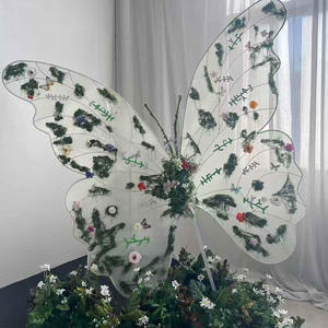 ฉากหลังแต่งงานขนาดใหญ่ทำด้วยมือกระดาษขนาดยักษ์ผีเสื้อเครื่องประดับปีกผีเสื้อสำหรับงานเลี้ยง - Product Image 4