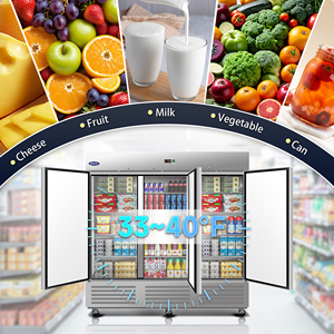 Refrigerador Comercial de 81 Pulgadas y 72 Pies Cúbicos con 3 Puertas Sólidas, Refrigeradores Verticales de Acero Inoxidable con Certificación ETL - Product Image 4