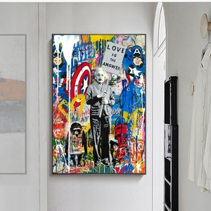 100% dipinto a mano Street Graffiti Pop <span class=keywords><strong>Art</strong></span> <span class=keywords><strong>Love</strong></span> è la risposta dipinti ad olio su tela Wall <span class=keywords><strong>Art</strong></span> For Living - Product Image 1
