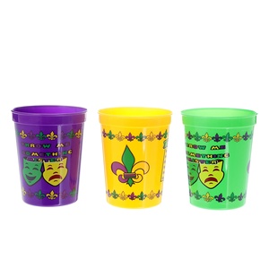 Tasse Mardi Gras en plastique violet/vert de 16oz - Product Image 2