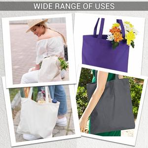 Sacs fourre-tout en toile de coton pour courses, avec fermeture éclair, vente en gros, les plus vendus - Product Image 6