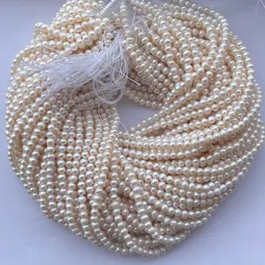 Vente en gros 5mm 6mm naturel blanc <span class=keywords><strong>perle</strong></span> d'eau douce <span class=keywords><strong>pierre</strong></span> perles rondes forme de pomme de terre perles de culture en vrac du <span class=keywords><strong>fournisseur</strong></span> d'usine - Product Image 1