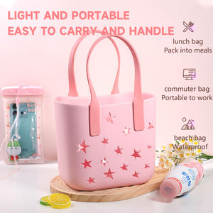 Wholesale Custom Logo <strong>Croc</strong> Makeup Silicone Beach Bag New Design <strong>Insert</strong> Tote Handbag for Outdoor Use - Product Image 4