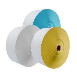 Uygun fiyat boyutu özelleştirilebilir beyaz/sarı/mavi renkler Glassine silikon yapışkanlı kağıt Jumbo rulo