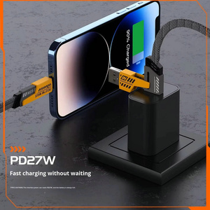 สายเคเบิล USB 4 in 1ชนิด C 65W ใหม่สายชาร์จ480Mbps ข้อมูล Punk ชาร์จเร็วชิป E MARKER แบบถักตารางโทรศัพท์ PD สายไฟ - Product Image 6