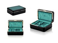 Étui de rangement multifonctionnel pour bijoux, en cuir rectangulaire, avec fermeture éclair, étui de protection pour bijoux T.Wing-PAK JB-4714
