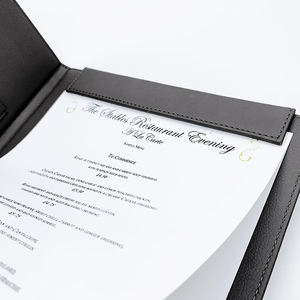 Couverture de menu en cuir personnalisée pour restaurant avec porte-menu magnétique A4 en cuir - Product Image 2