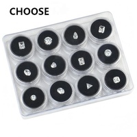 Lot de 12 boîtes rondes transparentes en acrylique pour pierres brutes, présentoirs de bagues, boîtes à diamants nus, emballages pour gemmes