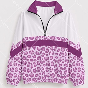 <span class=keywords><strong>Giacca</strong></span> a vento da <span class=keywords><strong>donna</strong></span> con stampa <span class=keywords><strong>leopardata</strong></span>, zip a un quarto, resistente all'acqua, sublimata. - Product Image 3