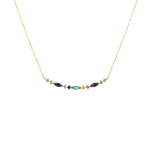 Collier CANNER S925 en argent sterling avec zircon bleu en forme de goutte d'eau, plaqué or 18 carats, bijoux pour femmes - Product Image 1