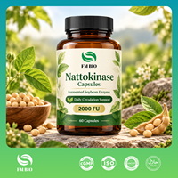 Capsules de Nattokinase Premium 2000 FU, Complément Enzymatique de Soja Fermenté, Fabricant OEM de Capsules de Nattokinase à Marque Privée