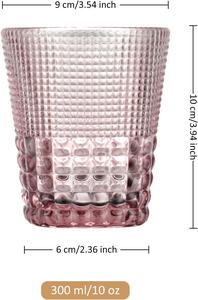 手作りピンクダイヤモンド模様300mlカップガラス容器ビールグラスジュースティーグラス食器 - Product Image 2