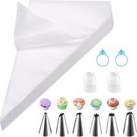 Kit de Poches à Douille pour la Pâtisserie avec Sacs en Plastique Réutilisables et Écologiques pour la Décoration Créative de Desserts