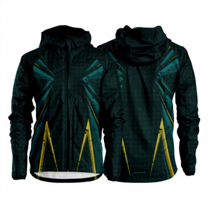 <b>Men's</b> Hooded Sport <b>Jacket</b> Geometric Print Breathable Polyester Summer Lightweight Zipper Front Design Custom LOGO Wholesale 2026 - Product Image 5