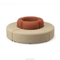 Ensemble de canapés modulaires modernes, canapé d'angle en velours de forme ronde pour bureau, hall d'accueil, salle d'attente, espace de détente