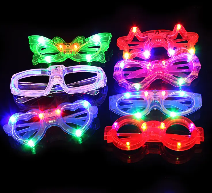 Светящиеся светодиодные очки в форме звезды, неоновые красочные светящиеся очки, очки для детской вечеринки, день рождения, Хэллоуин, рождественские вечеринки
