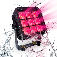 Projecteur PAR sans fil étanche IP65 à batterie 9x12W RGBWA+UV 6-en-1 avec contrôle APP, télécommande IR et DMX512, pack de 3 avec flight case