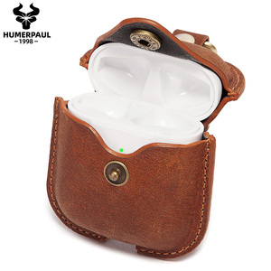 HUMERPAUL-fundas de cuero para auriculares inalámbricos, funda protectora de diente azul para airpods - Product Image 2