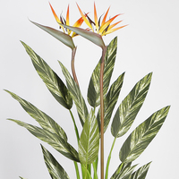 Künstlicher Alpinia Zerumbet 4ft Kunst baum mit realistischen Blättern und Blumen für Home Office Innendekorationen