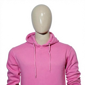 Sudadera con Capucha Rosa para Hombre, 100% Algodón Felpa, Corte Regular, Color Sólido Informal, Ropa de Otoño - Product Image 3