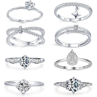 Bague en argent sterling 925 avec zircon pour femme, mariage, fiançailles, classique, faite à la main