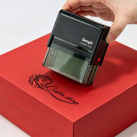 Carimbo de Borracha Retangular Longo Personalizado com Autoentintagem Gooyin STAMP-7025, Gravado a Laser com Endereço, Logotipo e Slogan