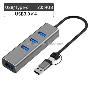 Aluminum Alloy Shell <b>USB</b> 3.0 HUB Type C Hub 1-to-4 3.0 <b>USB</b> <b>Extender</b> Laptop <b>USB</b> Docking Station - Product Image 2