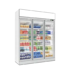 Refrigerador de nevera para botellas, refrigerador para escaparate con montaje superior de 2 /3/4 puertas, para tienda c