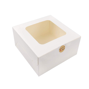 Cajas para Pasteles y Postres de Cartón Blanco con Ventana de 6/10 Pulgadas, Marca Spot West Point, Papel Kraft, Personalizadas con Relieve - Product Image 1