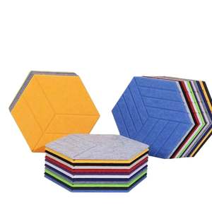 Paneles acústicos ignífugos <span class=keywords><strong>de</strong></span> fieltro insonorizados hexagonales 3D ecológicos Panel acústico <span class=keywords><strong>de</strong></span> poliéster - Product Image 1