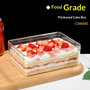 Boîte d'emballage alimentaire transparente, épaisse et résistante aux chutes, de qualité alimentaire, pour gâteaux, mousses, biscuits et autres pâtisseries - Product Image 2