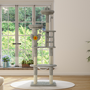 Modern Home Furniture Grade Plush Multi-Level <b>Cat</b> Tower with <b>Cat</b> Cave & <b>Scratching</b> <b>Posts</b> Wear-Resistant <b>for</b> Indoor <b>Cats</b> - Product Image 1