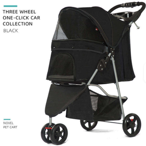 <span class=keywords><strong>Poussette</strong></span> pour animaux de compagnie en maille respirante, pliable, avec panier de rangement, porte-gobelet, poignée réglable pour les promenades en plein <span class=keywords><strong>air</strong></span> - Product Image 5