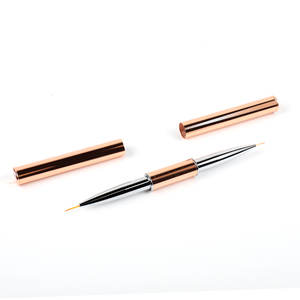 Pincel de nailon para Nail Art, mango de Metal, oro rosa, doble extremo, novedad de <span class=keywords><strong>2021</strong></span> - Product Image 1