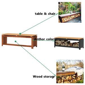 โครงเหล็กเก็บของไม้คอร์เทนสามารถทำโต๊ะและเก้าอี้รูปร่างขนาดสามารถปรับแต่งพื้นผนังได้ - Product Image 2