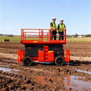 Elevador de tijera autopropulsado todoterreno de 16m, plataforma de elevación hidráulica eléctrica, elevador de tijera de terreno - Product Image 2