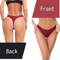 Culottes string confortables pour femmes en Spandex et Soie Glacée, sans couture, invisibles, tricotées, taille haute, multicolores unies