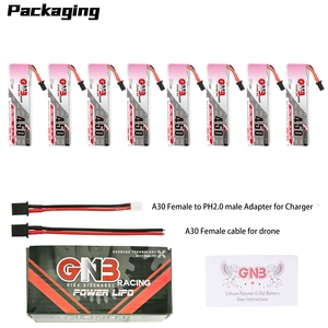 GAONENG GNB 1S 450MAH 3.8V 80C 160C A30 Plug Câblé RC LiPo Battery FPV Brushless Drones Mini Micro Whoops PowerWhoop Quads - Product Image 6