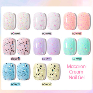 Vernis à ongles gel effet crème glacée pailletée, couleur macaron, crémeux, frais, brillant, pour manucure et nail art, vente en gros - Product Image 4