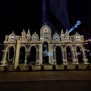 Walk Through Christmas Archway with Large Decorative Structure and Bright LED <b>Lighting</b> Design - Product Image 1