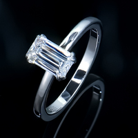 2023 Xingyue Hot Sale Moissanite Ring 2 Karaat Smaragd Gesneden Moissanite Ring D Kleur Edelsteen Ring Met 925 Zilver