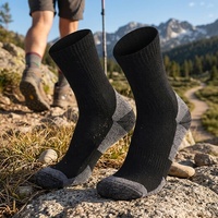 Chaussettes en laine mérinos pour l'hiver, pour femmes et hommes, épaisses, respirantes, chaudes, en tricot, pour la randonnée, le camping, le ski