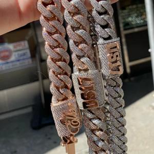 Collar de moissanita helada para hombre, joyería de Hip Hop personalizada de Plata de Ley 925, regalo de cadena de diamantes con estilo de lujo - Product Image 2