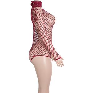 Combinaison string tendance à jambes très échancrées, finition brillante, tenue de danse exotique, vêtements de performance pour femme, ensemble rave, tenues de soirée en résille - Product Image 4