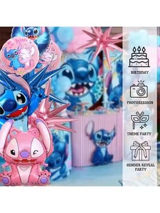10 Uds dibujos animados <span class=keywords><strong>Lilo</strong></span> & <span class=keywords><strong>Stitch</strong></span>-<span class=keywords><strong>Stitch</strong></span> tema globo de película de aluminio decoración de fiesta de <span class=keywords><strong>cumpleaños</strong></span> juego de globos de película de aluminio - Product Image 5