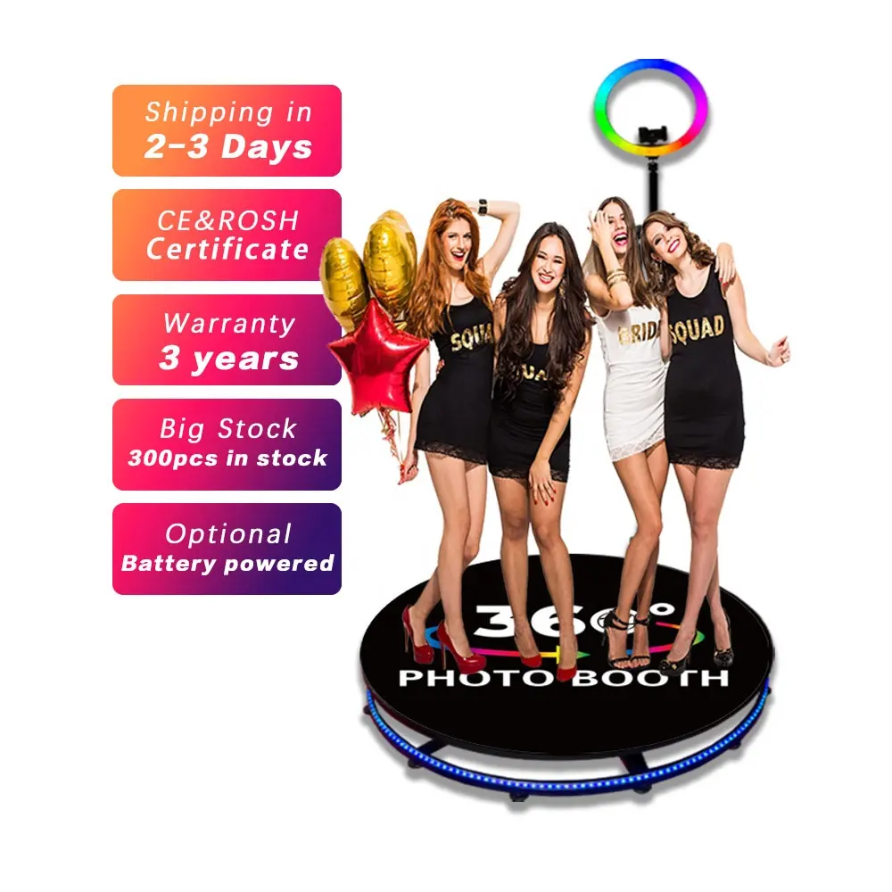 OUX Hot Sale New Portable Selfie 360 Spinner Degree Platform Business Photo Booth 360 Camera Vending Machine 360 Video Booth