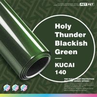KUCAI 1.52*17m Rouleaux de Vinyle Adhésif Brillant PET Effet Thermique Vert Noir Changeant de Couleur pour Carrosserie Automobile Haute Qualité