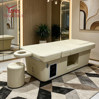 Lit de lavage multifonctionnel pour spa capillaire avec table de massage électrique et thérapie par circulation d'eau pour salons de beauté haut de gamme