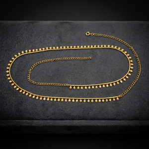 Chaînes de taille pour femmes, plaquées or, faites à la main, style antique classique, cadeau de fiançailles et de mariage, chaîne de mode extra longue, Inde, sans nickel ni plomb - Product Image 3